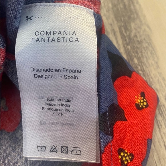 Companies Fantastica Poppy L/S Grey Red Should Ruffle Top Blouse Size Medium - Picture 8 of 11